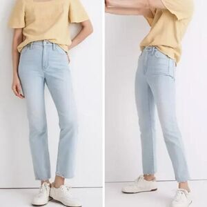 Madewell Slim Demi-Boot Jeans in Bellmeade Wash, size 28, NWT, light blue‎